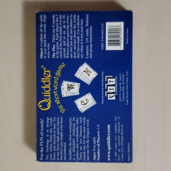 3/$20 Quiddler Card Game, Vintage 1998 - Picture 2 of 6